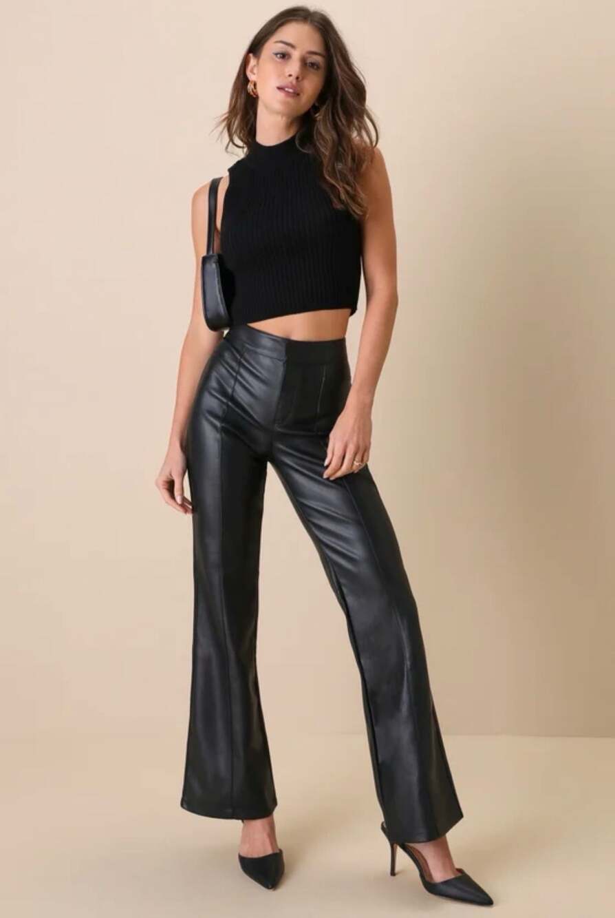 We The Free Uptown Black High-Rise Vegan Leather Pants